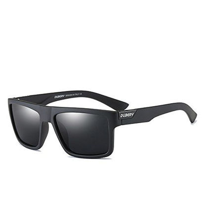 Picture of DUBERY Mens Sport Polarized Sunglasses Outdoor Riding Square Windproof Eyewear (#1), Frame width-141mm