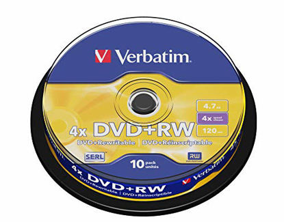 Picture of Verbatim DVD+RW 4.7Gb 4X Spindle 10 No 43488 rewritable Blank DVD DVD+rw