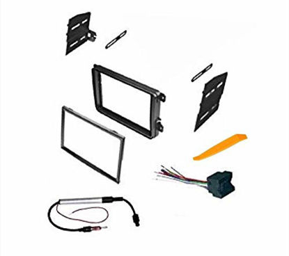 Picture of ASC Double Din Car Stereo Radio Dash Kit, Wire Harness, and Antenna Adapter for VW Volkswagen: 12-15 Beetle,09-14 CC,07-14 Eos,10-14 Golf,06-14 GTI,06-15 Jetta,06-14 Passat,06-09 Rabbit,09-14 Tiguan