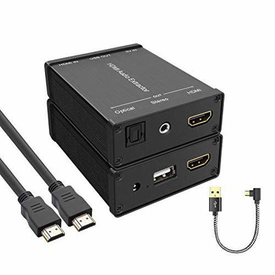 HDMI Audio Extractor HDMI to HDMI Audio Converter for Fire Stick Roku and  Google Chrome Stick HDMI to Optical Audio and 3.5 Stereo Audio Support