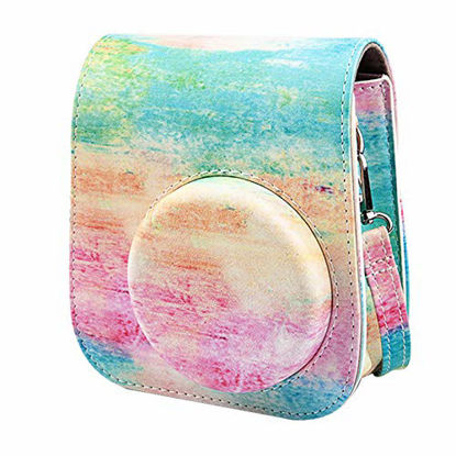 Picture of SUNMNS PU Leather Protective Compact Case Compatible with Fujifilm Instax Mini 11 Instant Camera (Rainbow)