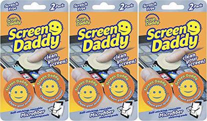 Picture of Scrub Daddy Screen Daddy - 3pk Multiuse Microfiber Cleaning Pads for Electronic Screens With Convenient Storage, Scratch Free, Streak Free, Reusable and Washable, 2ct (Pack of 3)