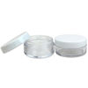 Picture of 40 New empty 10 Gram (0.35 oz) Plastic Pot Jars with Lids for Lip Balms, Salves, Creams, Cosmetics, Nail Accessories, Rhinestones, Herbs, Spices - BPA Free (White Screw Lid)