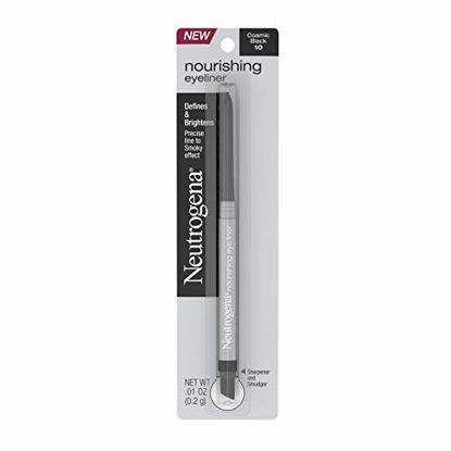 Picture of Neutrogena Nourishing Eyeliner Pencil, Built-in Sharpener for Precise Application and Smudger for Soft Smokey Look, Luminous, Nonfading and Nonsmudging Cosmic Black 10,.01 oz