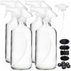 Picture of Youngever 4 Pack Empty Glass Spray Bottle, 16 Ounce Clear Glass Spray Bottle for Essential Oils with Extra Durable Trigger Sprayers