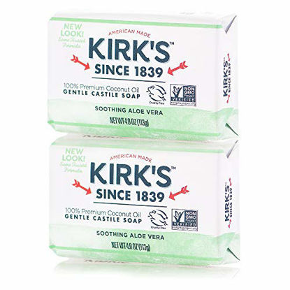Picture of Kirk's Original Coco Castile Bar Soap Soothing Aloe Vera 4 Ounces (2 Pack)