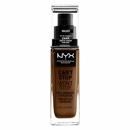 Picture of NYX PROFESSIONAL MAKEUP Can't Stop Won't Stop Full Coverage Foundation - Walnut, With Olive Undertone