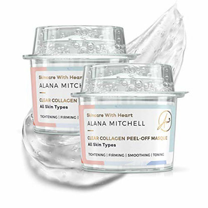 Picture of Anti Aging Peel Off Collagen Face Mask For All Skin Types By Alana Mitchell Instantly Reduces Wrinkles & Fine Lines - Tightening Firming Smoothing & Toning - All Natural (Two Pack)