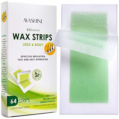 Picture of Avashine Body Wax Strips, Waxing Kit Contains 64 Strips