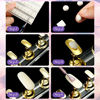 Picture of 2 Set Acrylic Nail Art Practice Stands Magnetic Nail Tips Holders Training Fingernail Display Stands DIY Nail Crystal Holders and 96 Pieces White Reusable Adhesive Putty (Gold and Silver)