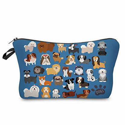 Picture of Cosmetic Bag MRSP Makeup bags for women,Small makeup pouch Travel bags for toiletries waterproof Dead Aninmal Dogs (51755)