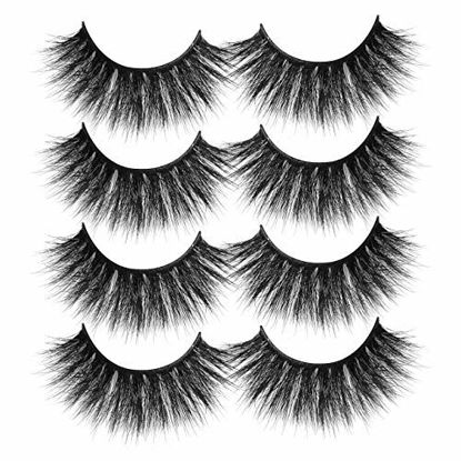 Picture of ALICROWN Faux Mink Lashes Pack 3D Volume Natural Fluffy Wispies Cross False Eyelashes
