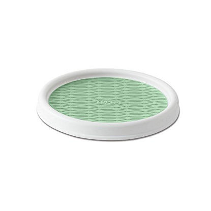 Picture of Copco Non-Skid Pantry Cabinet Lazy Susan Turntable, 9-Inch, White/Green