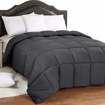 Picture of Utopia Bedding All Season 250 GSM Comforter - Soft Down Alternative Comforter - Plush Siliconized Fiberfill Duvet Insert - Box Stitched (King/Cal King, Gray)