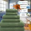 Picture of Hotel & Spa Quality, Absorbent & Soft Decorative Kitchen & Bathroom Sets, Turkish Cotton 6 Piece Towel Set, Includes 2 Bath Towels, 2 Hand Towels, 2 Washcloths - Sage Green