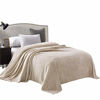 Picture of Exclusivo Mezcla Queen Size Flannel Fleece Velvet Plush Bed Blanket as Bedspread/Coverlet/Bed Cover (90" x 90", Camel) - Soft, Lightweight, Warm and Cozy