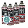 Picture of Chef Master 90340 | Pack of 4 Butane Fuel Cylinders| 8oz Butane Canisters for Portable Stove | Butane Torch Replacement Canisters
