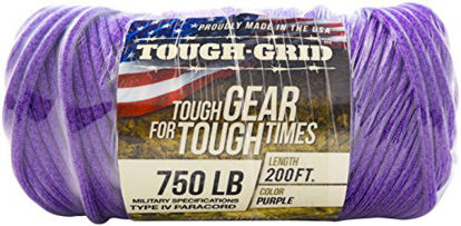 Picture of TOUGH-GRID 750lb Purple Paracord/Parachute Cord - Genuine Mil Spec Type IV 750lb Paracord Used by The US Military (MIl-C-5040-H) - 100% Nylon - 100Ft. - Purple