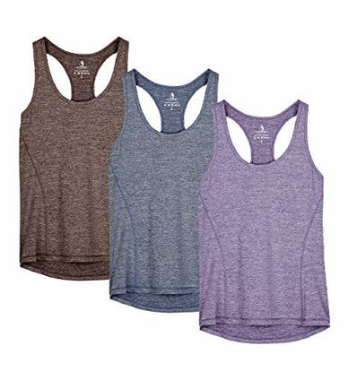 Picture of icyzone Workout Tank Tops for Women - Racerback Athletic Yoga Tops, Running Exercise Gym Shirts(Pack of 3) (XS, Henna/Twilight Purple/Navy)
