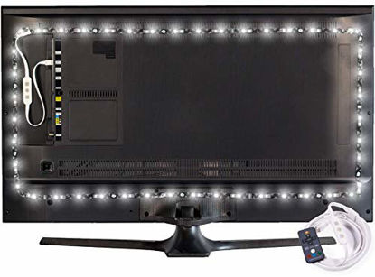 Picture of Luminoodle Professional Bias Lighting for HDTV, 15 Colors + 6500K True White LED TV Backlight, Adhesive RGB+W Strip Lights with Wireless Remote, Dimmer - Pro - XX-Large (60"-80"TV)