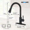 Picture of Black Kitchen Faucet, Kitchen Faucets with Pull Down Sprayer WEWE Commercial Stainless Steel Single Handle Single Hole Kitchen Sink Faucet