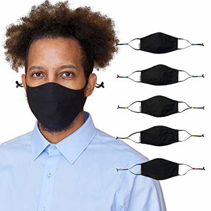 Picture of SchoolMaskPack Teen/Adult Black Reusable Cloth Face Mask Set, Liquid-Repellent, Back to School Supplies