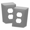 Picture of ENERLITES Duplex Receptacle Wall Plate, Electrical Outlet Covers, Mid-Size 1-Gang 4.88" x 3.11", Unbreakable Polycarbonate Thermoplastic, UL Listed, 8821M-GY-10PCS, Gray, 10 Pack, 10 Count