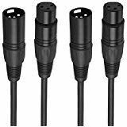 Picture of XLR Microphone Cable, CableCreation [2-Pack] 6 FT XLR Male to XLR Female Balanced 3 PIN Mic Cables Compatible with Shure SM Microphone, Behringer, Speaker Systems, Radio Station and More, Black