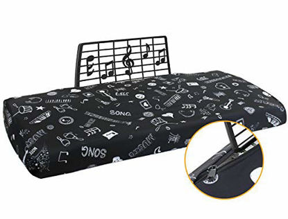Picture of Explore Land Stretchy 61/88 Keys Piano Keyboard Dust Cover with Music Stand Opening for Digital Electronic Piano (Music)