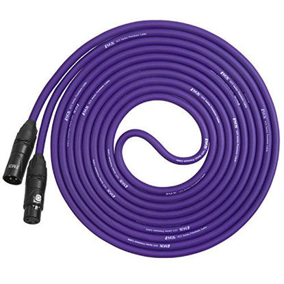 Picture of LyxPro 1.5 Feet XLR Microphone Cable Balanced Male to Female 3 Pin Mic Cord for Powered Speakers Audio Interface Professional Pro Audio Performance and Recording Devices - Purple