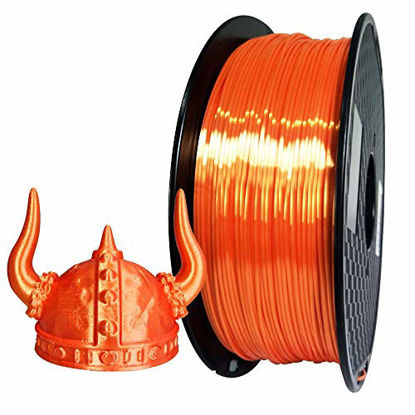 Picture of Silk Orange PLA Filament 1.75mm 3D Printer Filament 1KG 2.2 LBS Spool 3D Printing Material CC3D Shine Silky Shiny Metallic Metal Gold Silver Copper Bronze PLA Filament
