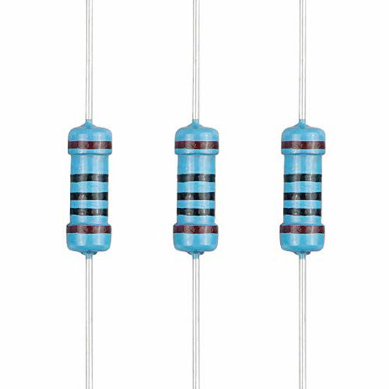 Picture of EDGELEC 100pcs 100 ohm Resistor 1/2w (0.5Watt) ±1% Tolerance Metal Film Fixed Resistor, Multiple Values of Resistance Optional