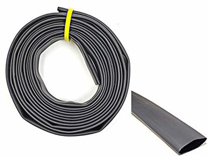 Picture of WindyNation 1 20 Feet Black 3:1 Dual Wall Adhesive Glue Lined Marine Grade Heat Shrink Tube Tubing