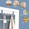 Picture of SKOLOO Over The Door Hook, Over The Door Coat Rack, Stainless Steel Over Door Coat Hanger for Hanging Clothes, Towel, Robes, Purse, Over Door Hooks for Bathroom Bedroom, Silver