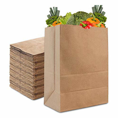 Picture of Stock Your Home 57 Lb Kraft Brown Paper Bags (50 Count) - Kraft Brown Paper Grocery Bags Bulk - Large Paper Bags for Grocery Shopping