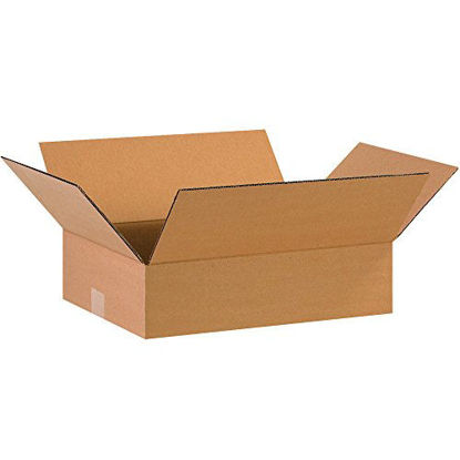 Picture of Partners Brand P16124 Flat Corrugated Boxes, 16"L x 12"W x 4"H, Kraft (Pack of 25)