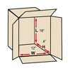 Picture of Partners Brand P16124 Flat Corrugated Boxes, 16"L x 12"W x 4"H, Kraft (Pack of 25)