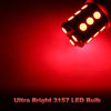 Picture of Yorkim Super Bright 3157 LED Light Bulbs Red, 3056 3156 3156A 3057 4057 3157 4157 T25 LED Bulbs for Brake Lights, Backup Reverse Lights, Reverse Tail Lights - Pack of 10