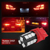 Picture of Yorkim Super Bright 3157 LED Light Bulbs Red, 3056 3156 3156A 3057 4057 3157 4157 T25 LED Bulbs for Brake Lights, Backup Reverse Lights, Reverse Tail Lights - Pack of 10