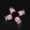Picture of SAVORI Valve Caps, 4 Pack Handmade Crystal Rhinestone Tire Caps, Attractive Dustproof Accessories for Car (Crown Pink)