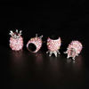 Picture of SAVORI Valve Caps, 4 Pack Handmade Crystal Rhinestone Tire Caps, Attractive Dustproof Accessories for Car (Crown Pink)