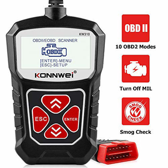 Picture of KONNWEI KW310 OBD2 Scanner Full OBDII Functions 10 Modes Car Engine Diagnostic Scanner Tool for All 1996 and Newer Cars (Black)
