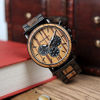 Picture of BOBO BIRD Mens Personalized Engraved Wooden Watches, Stylish Wood & Stainless Steel Combined Quartz Casual Wristwatches for Men Family Friends Customized Watch(B-for Son from Mom)