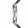 Picture of Fossil Men's Copeland Quartz Leather Three-Hand Watch, Color: Silver/Cream Dial, Brown (Model: FS5663)