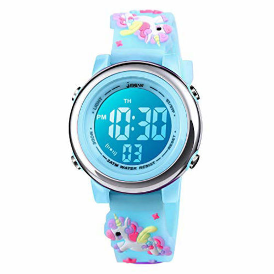 Picture of YxiYxi Kids Watches 3D Cute Cartoon Digital 7 Color Lights Toddler Wrist Watch with Waterproof Sports Outdoor LED Alarm Stopwatch Silicone Band for 3-10 Year Boys Girls Little Child