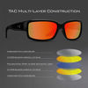 Picture of KastKing Skidaway Polarized Sport Sunglasses for Men and Women, Gloss Black Frame, Amber Scarlet Mirror