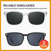 Picture of TIJN Polarized Sunglasses for Women Men Classic Trendy Stylish Sun Glasses 100% UV Protection (Transparent+All Black)