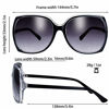 Picture of Women's Oversized Square Jackie O Cat Eye Hybrid Butterfly Fashion Sunglasses - Exquisite Packaging (727701-Crystal Black, Gradient Grey)