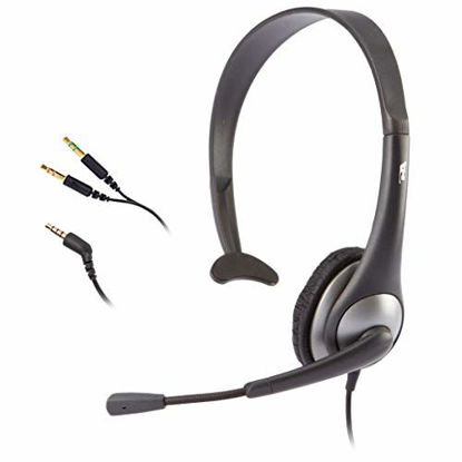Picture of Cyber Acoustics Mono Headset, headphone with microphone, great for K12 School Classroom and Education (AC-104),Gray