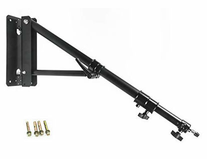 Picture of PHOCUS Wall Mount Boom Arm for Photography Studio Video Strobe Lights, Max Length 51 inches /130 cm, Horizontal and Vertical Rotatable